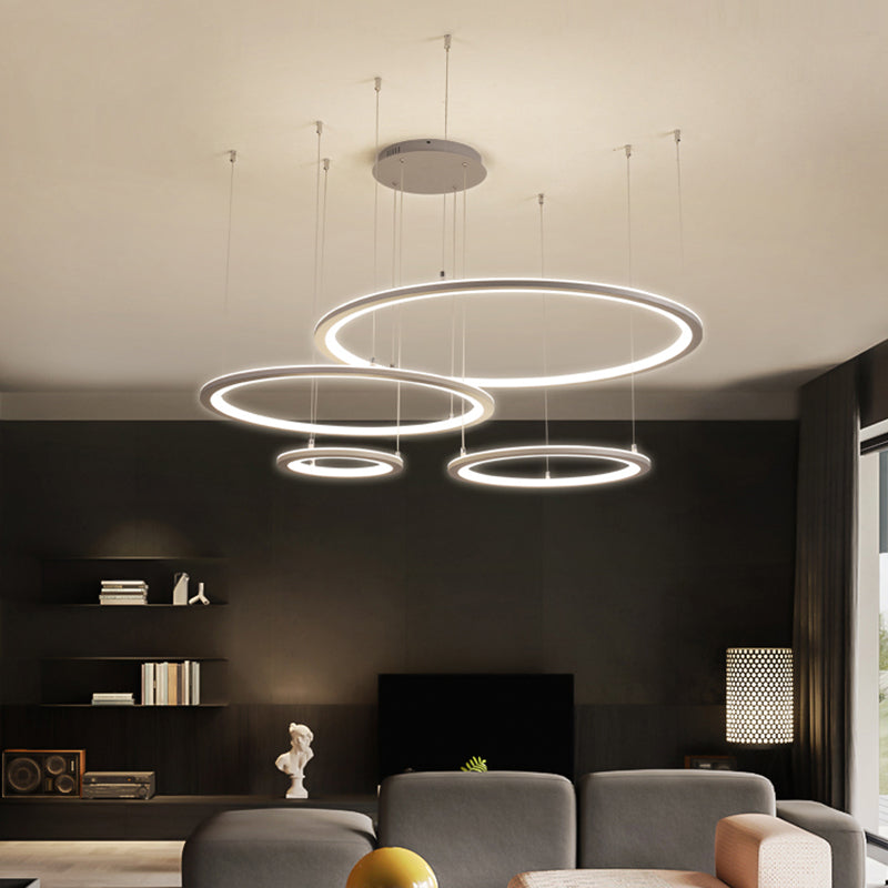 Moderne kroonluchters voor eetkamer meerdere ringen Opgebroken verlichtingsarmaturen