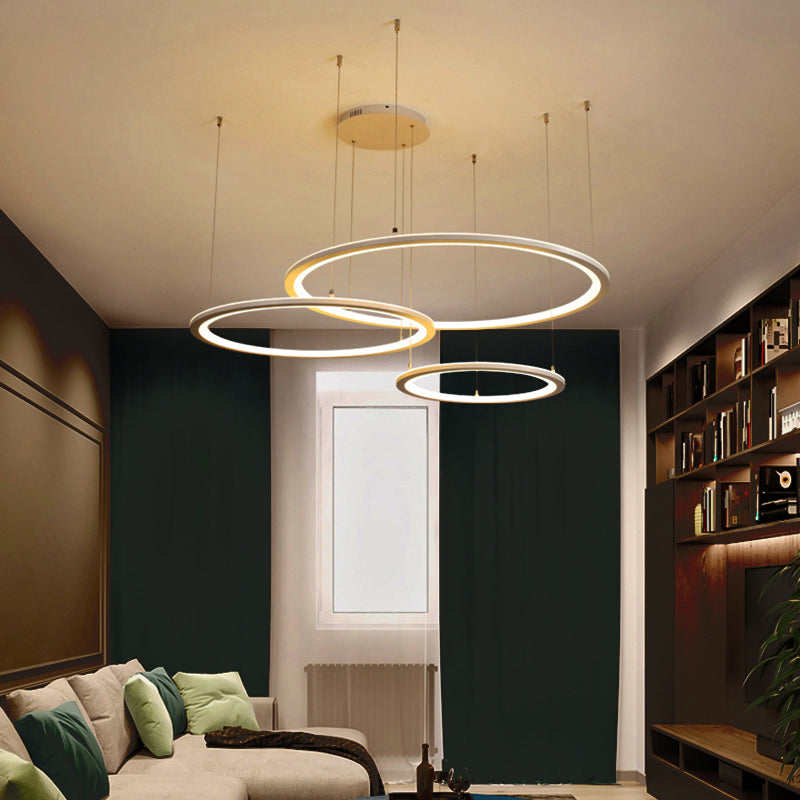 Moderne kroonluchters voor eetkamer meerdere ringen Opgebroken verlichtingsarmaturen