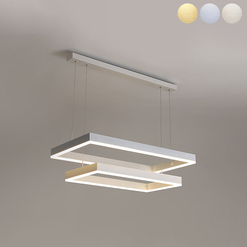 Moderne kroonluchters voor eetkamer Meerdere vierkanten Opgebroken verlichtingsarmaturen voor woonkamer