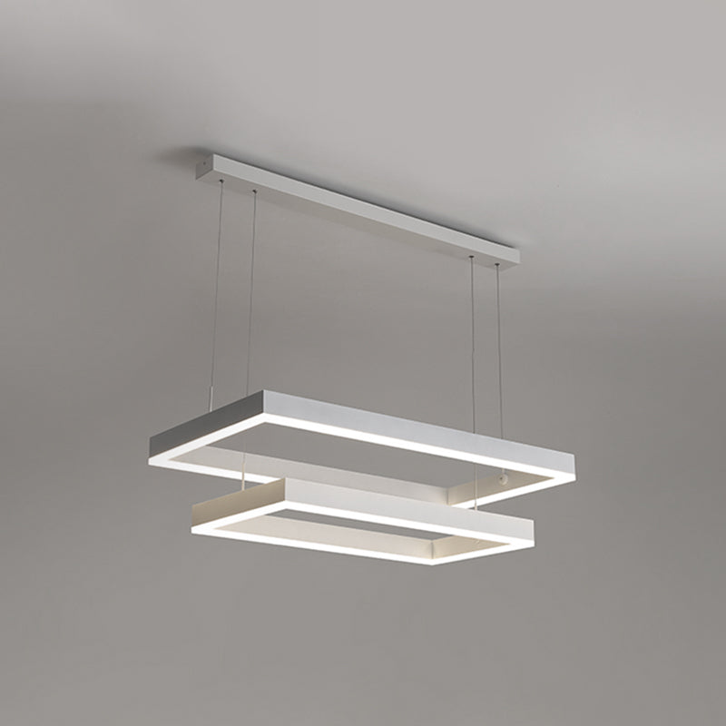 Moderne kroonluchters voor eetkamer Meerdere vierkanten Opgebroken verlichtingsarmaturen voor woonkamer