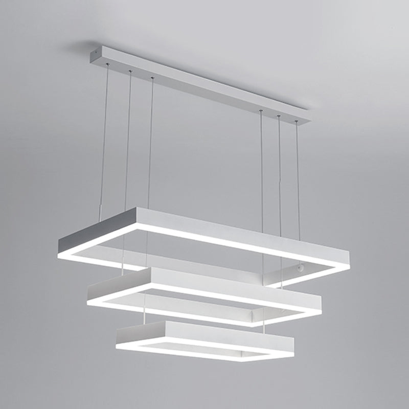 Moderne kroonluchters voor eetkamer Meerdere vierkanten Opgebroken verlichtingsarmaturen voor woonkamer