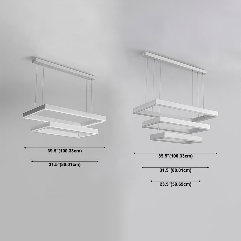 Moderne kroonluchters voor eetkamer Meerdere vierkanten Opgebroken verlichtingsarmaturen voor woonkamer