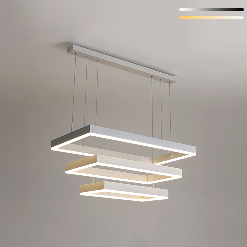 Moderne kroonluchters voor eetkamer Meerdere vierkanten Opgebroken verlichtingsarmaturen voor woonkamer