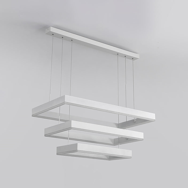 Moderne kroonluchters voor eetkamer Meerdere vierkanten Opgebroken verlichtingsarmaturen voor woonkamer