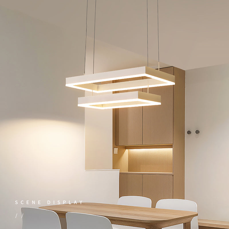 Moderne kroonluchters voor eetkamer Meerdere vierkanten Opgebroken verlichtingsarmaturen voor woonkamer