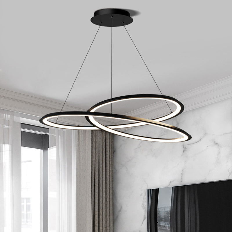 Moderne eenvoudige stijl LED hanger kroonluchter licht metalen hangerverlichting voor woonkamer