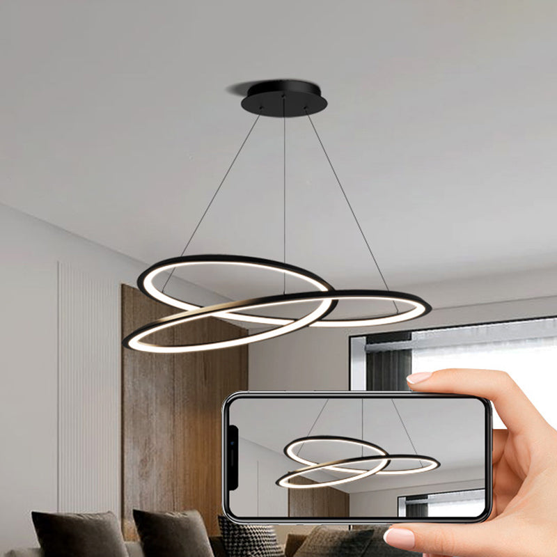 Moderne eenvoudige stijl LED hanger kroonluchter licht metalen hangerverlichting voor woonkamer