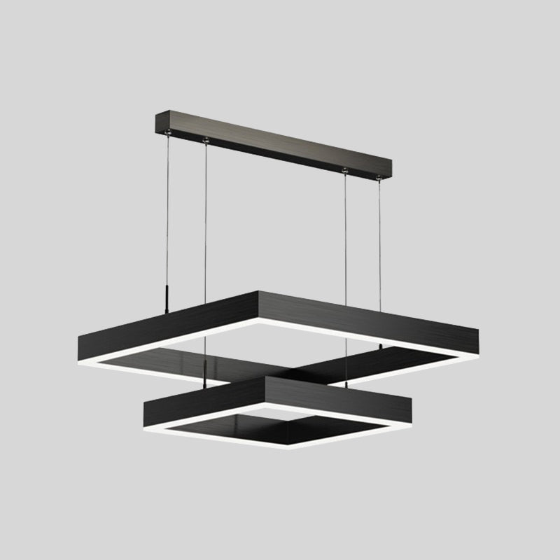 Minimalisme eigentijdse stijl led hangende kroonluchter licht vierkant hangende lampkit
