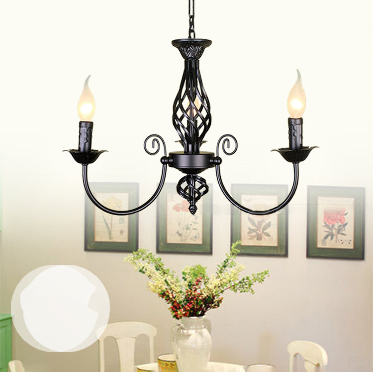 Zwarte multi -lichten hangende verlichtingsarmaturen moderne stijl gebogen metalen kroonluchter verlichting