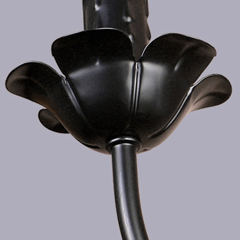 Zwarte multi -lichten hangende verlichtingsarmaturen moderne stijl gebogen metalen kroonluchter verlichting