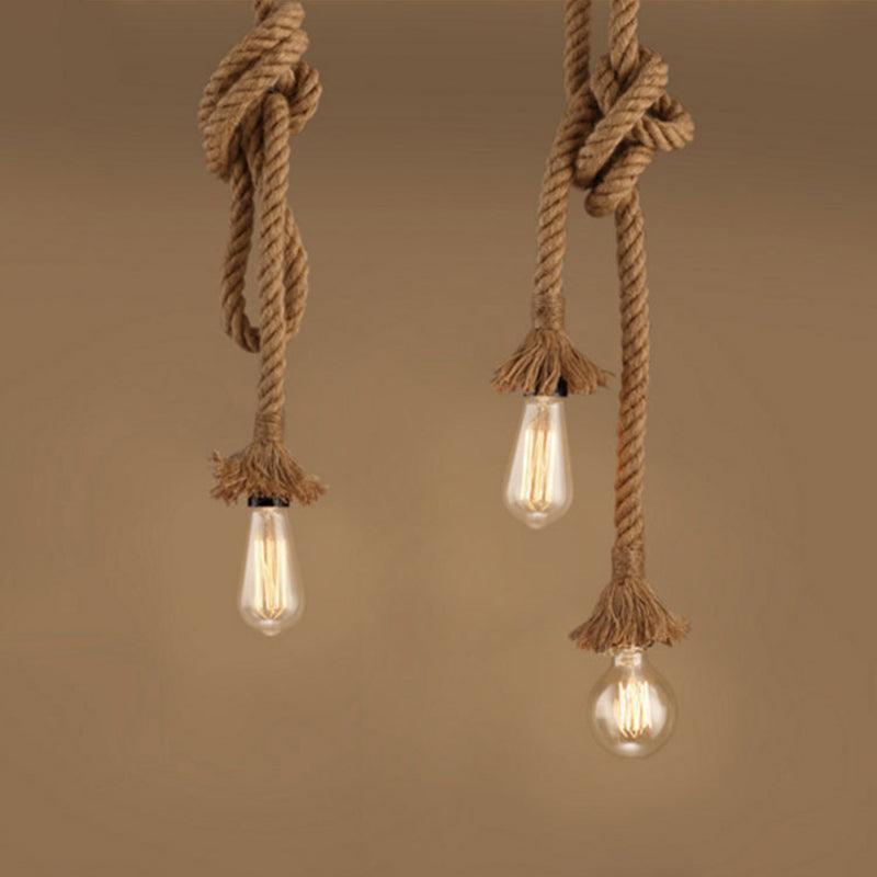 Rope Pendant Lighting Fixtures Industrial Multi Light Hanging Ceiling Lights