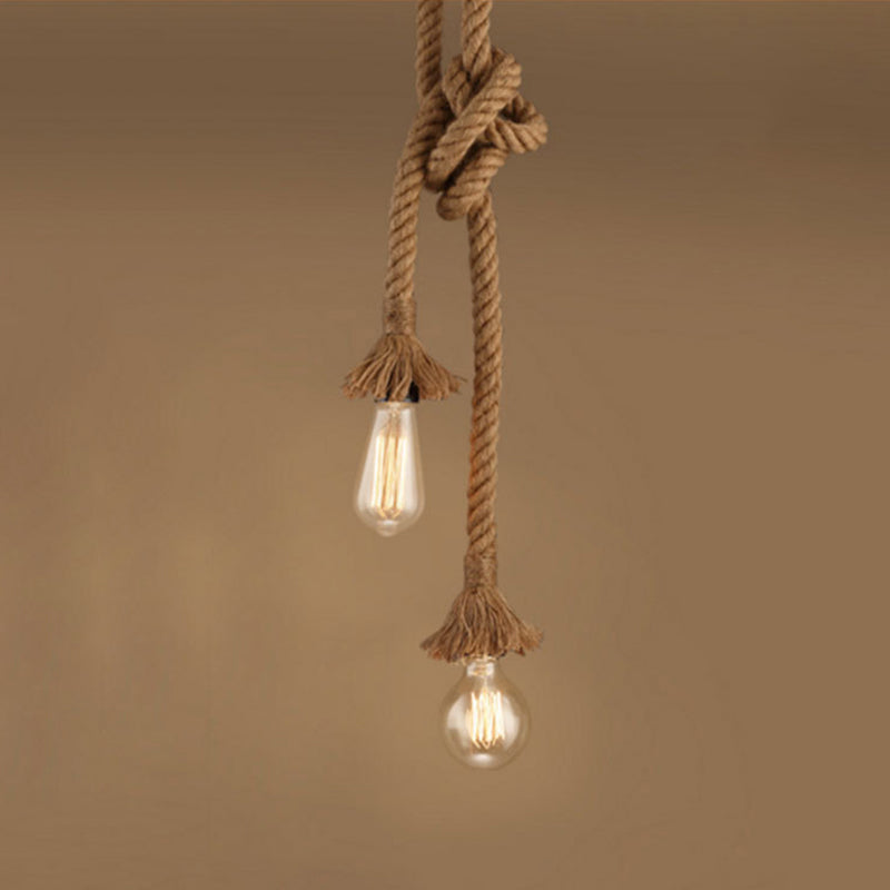 Rope Pendant Lighting Fixtures Industrial Multi Light Hanging Ceiling Lights