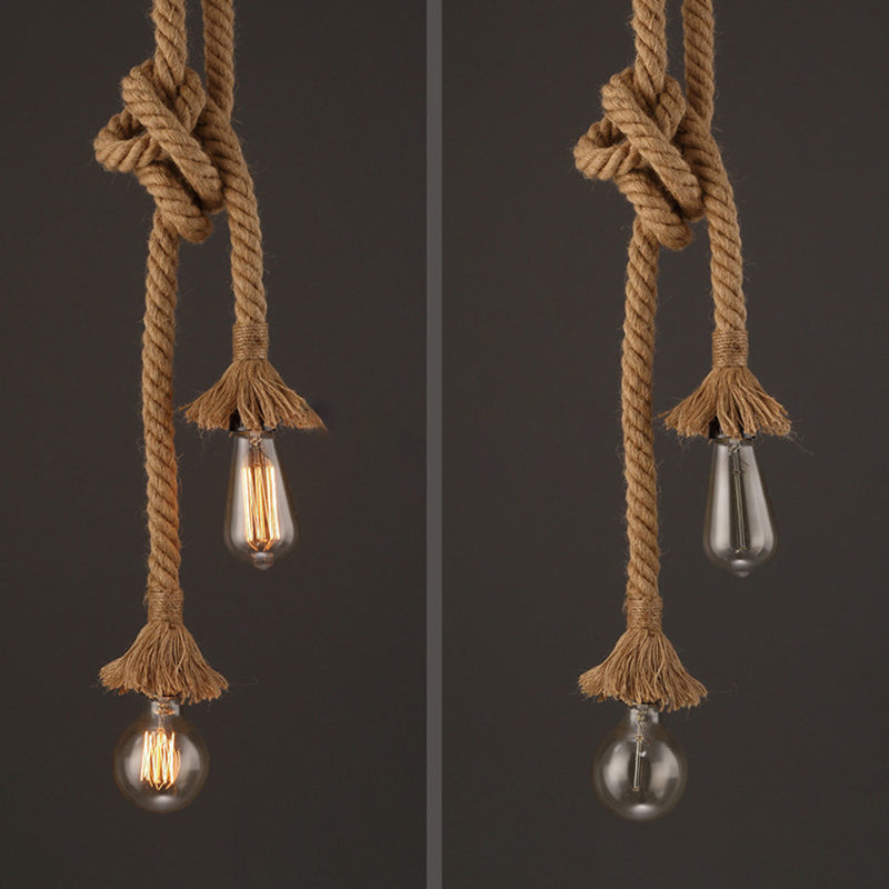 Rope Pendant Lighting Fixtures Industrial Multi Light Hanging Ceiling Lights