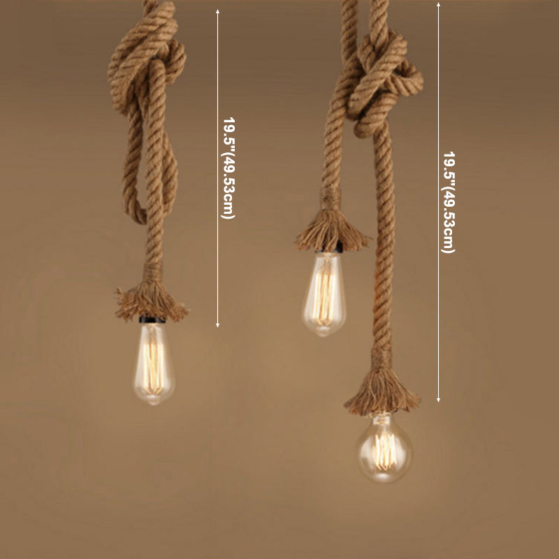 Rope Pendant Lighting Fixtures Industrial Multi Light Hanging Ceiling Lights