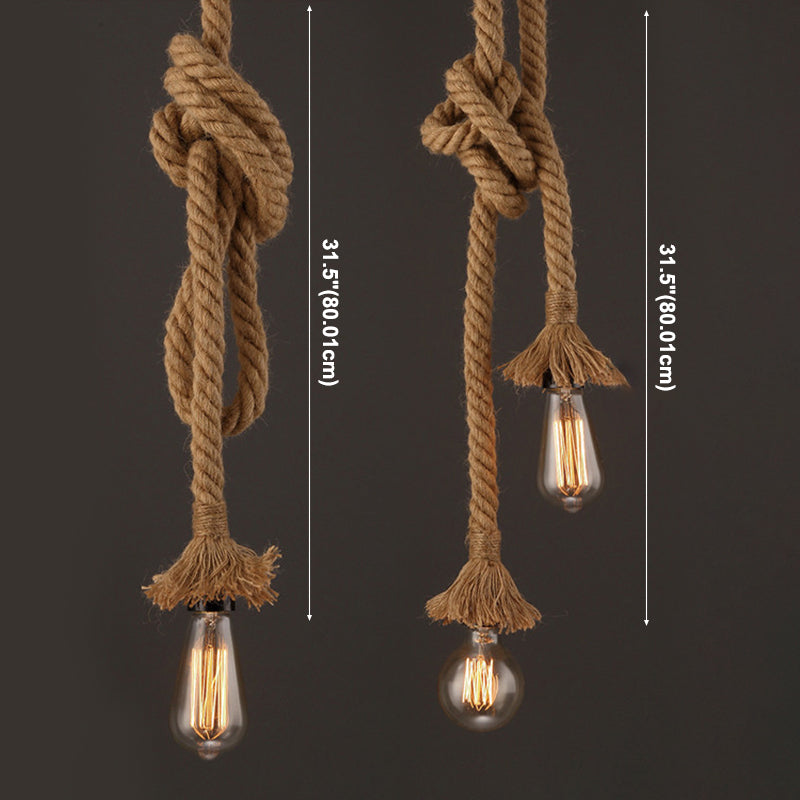 Rope Pendant Lighting Fixtures Industrial Multi Light Hanging Ceiling Lights