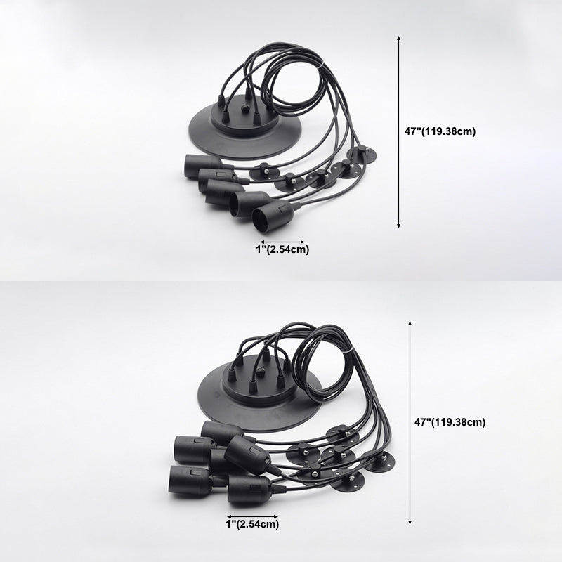 Black Industrial Pendant Light, Industrial Metal Hanging Lamp with Long Rope