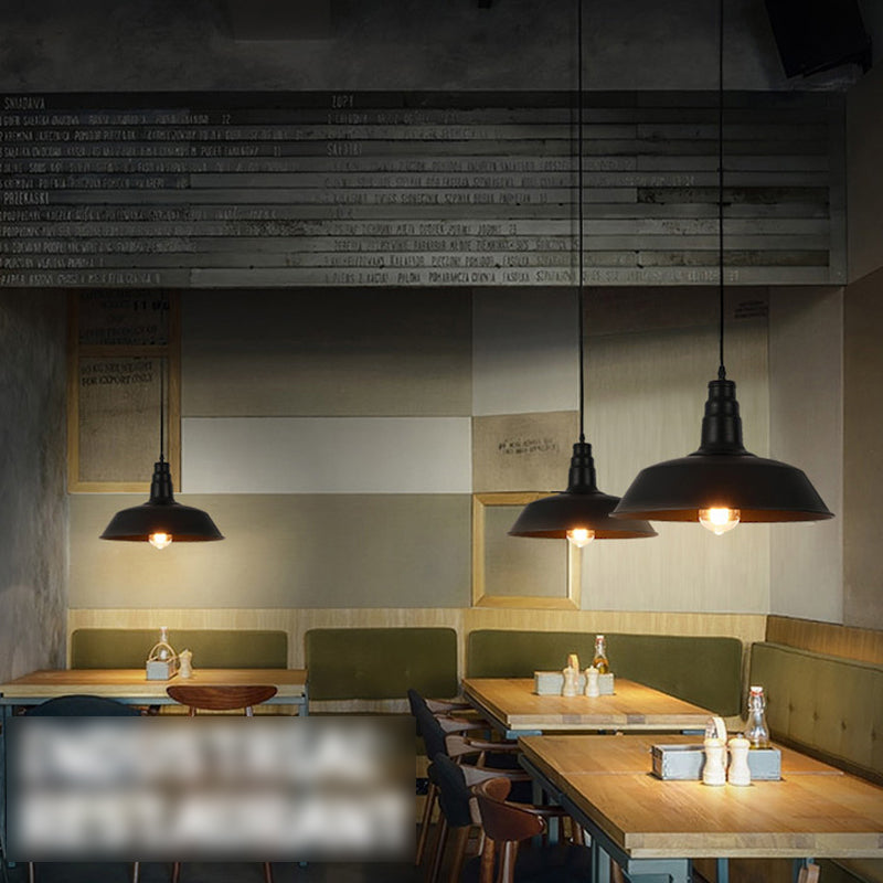 Modern Industrial Barn Shade Hanging Light, Metal 1-Light Pendant Lighting