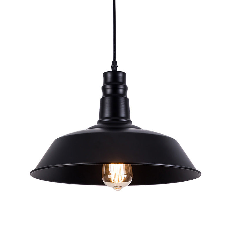 Modern Industrial Barn Shade Hanging Light, Metal 1-Light Pendant Lighting