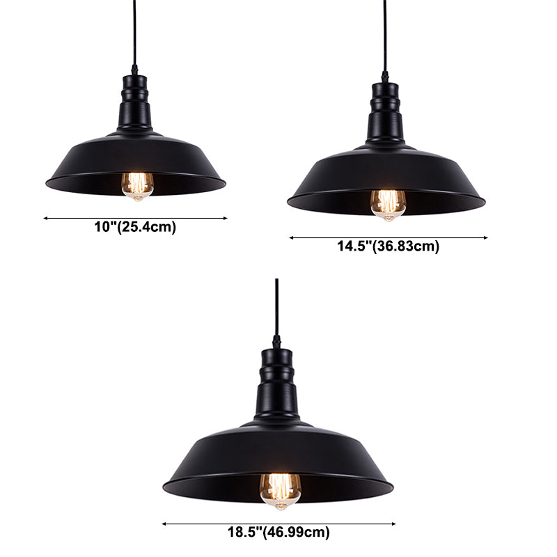Modern Industrial Barn Shade Hanging Light, Metal 1-Light Pendant Lighting