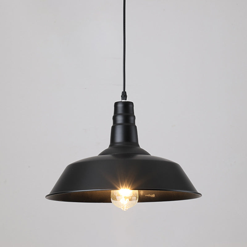 Modern Industrial Barn Shade Hanging Light, Metal 1-Light Pendant Lighting