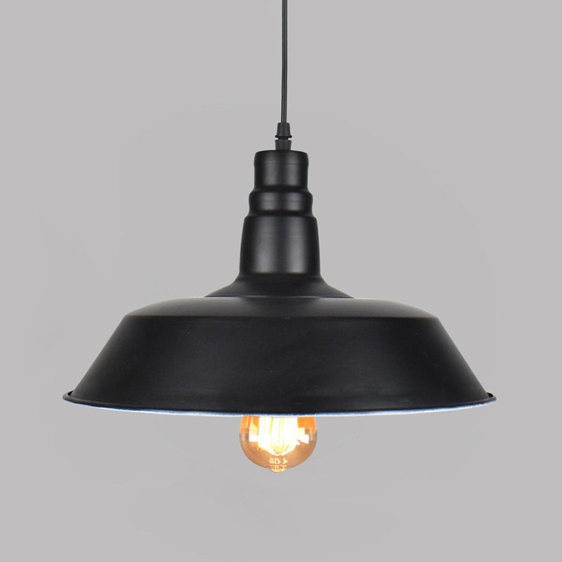 Modern Industrial Barn Shade Hanging Light, Metal 1-Light Pendant Lighting