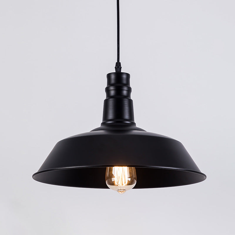 Modern Industrial Barn Shade Hanging Light, Metal 1-Light Pendant Lighting