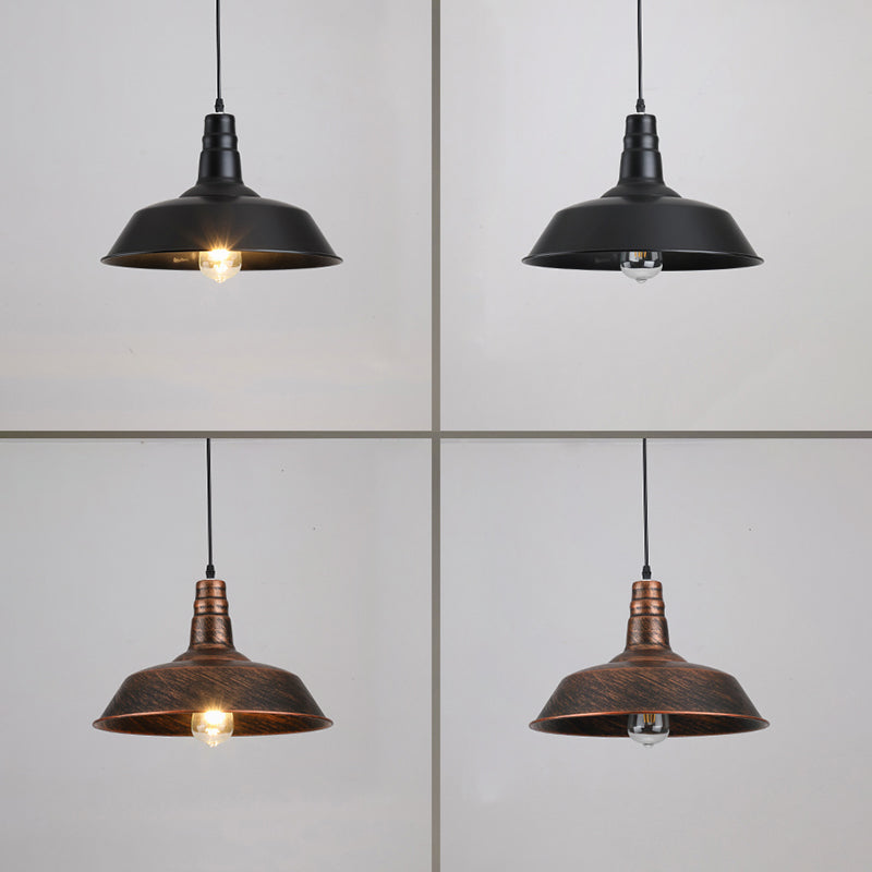 Modern Industrial Barn Shade Hanging Light, Metal 1-Light Pendant Lighting