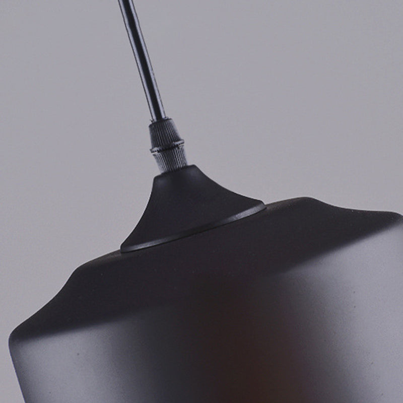 Lampada a sospensione in vetro trasparente a 1 luce, luce sospesa industriale contemporanea con top metallico