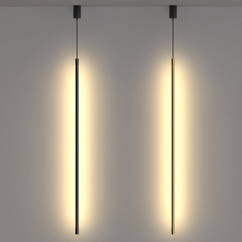 Minimalistische moderne lineare hängende Lampe Metall 1 Licht Anhänger Licht für Wohnzimmer am Nacht