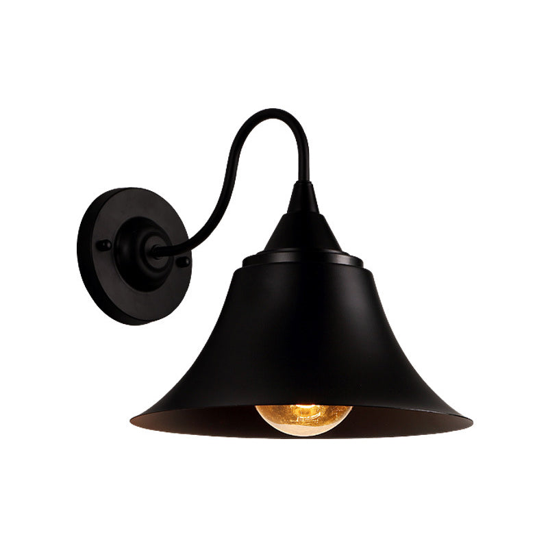1 Light Metal Geometric Wall Lighting Fixtures Industrial Style Wall Mounted Light Fixture in Black