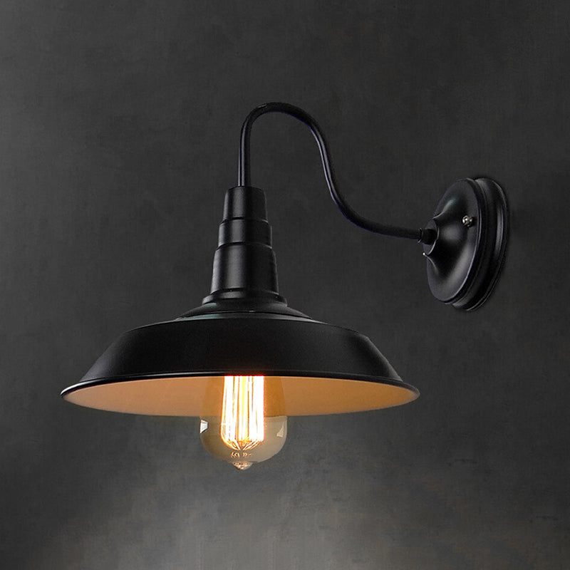 1 Light Metal Geometric Wall Lighting Fixtures Industrial Style Wall Mounted Light Fixture in Black