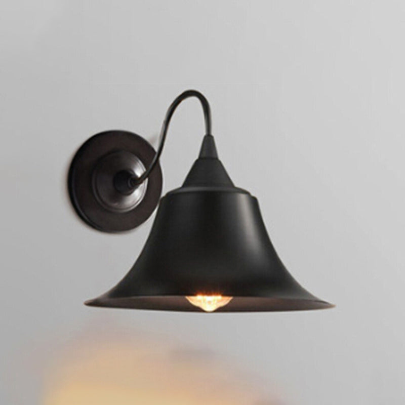 1 Light Metal Geometric Wall Lighting Fixtures Industrial Style Wall Mounted Light Fixture in Black