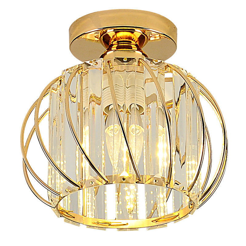 Globe - Lámpara de techo de cristal semiempotrada para dormitorio