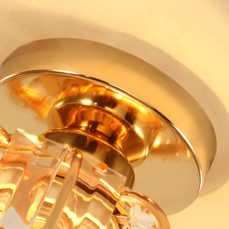 Lámpara montada en techo redonda de estilo sencillo, lámpara montada en techo de pasillo de cristal