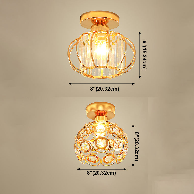 Lámpara montada en techo redonda de estilo sencillo, lámpara montada en techo de pasillo de cristal