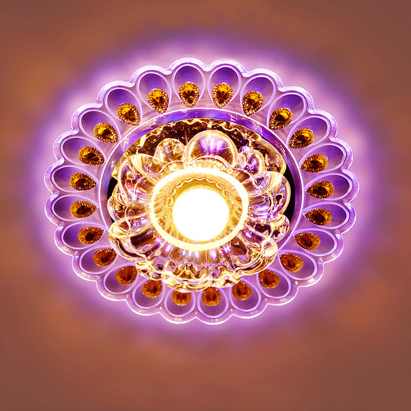 Modern Style Mini LED Crystal Ceiling Light Flush Mount Ceiling Light with Hole 2-3.5'' Dia