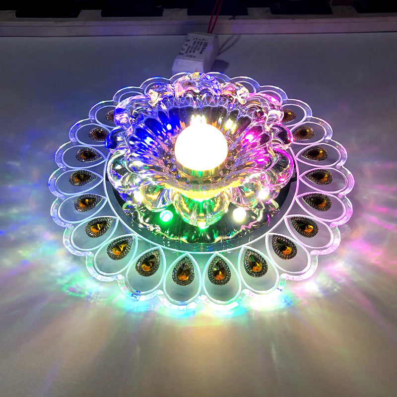 Modern Style Mini LED Crystal Ceiling Light Flush Mount Ceiling Light with Hole 2-3.5'' Dia