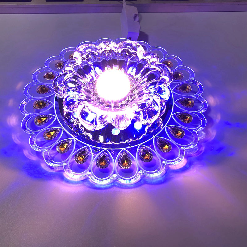 Mini luz de techo de cristal LED de estilo moderno, luz de techo empotrada con orificio de 2-3,5 pulgadas de diámetro