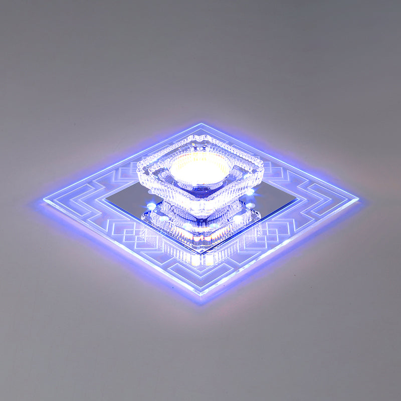 Plafonnier LED en cristal de style moderne, plafonnier encastré avec trou de 2 à 4 pouces de diamètre