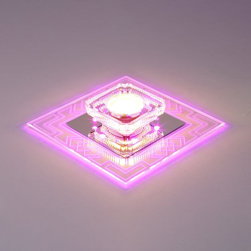 Plafonnier LED en cristal de style moderne, plafonnier encastré avec trou de 2 à 4 pouces de diamètre