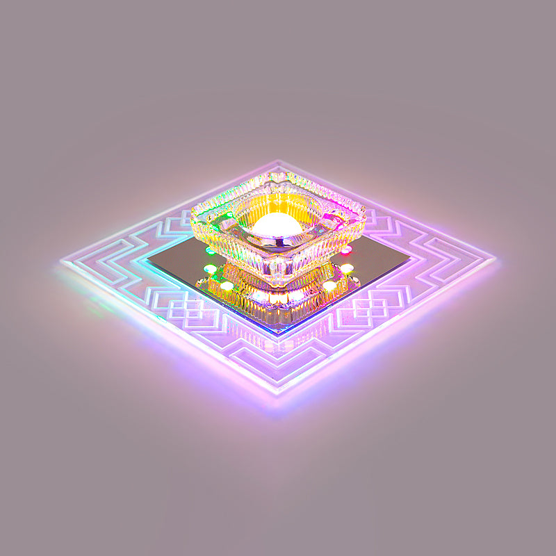 Plafonnier LED en cristal de style moderne, plafonnier encastré avec trou de 2 à 4 pouces de diamètre