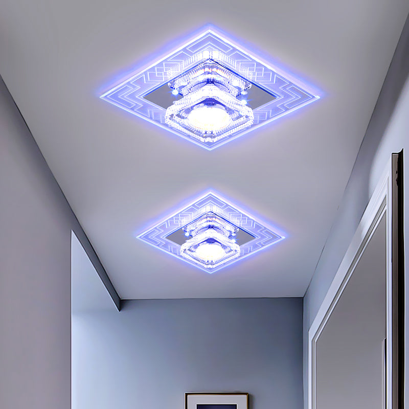 Plafonnier LED en cristal de style moderne, plafonnier encastré avec trou de 2 à 4 pouces de diamètre