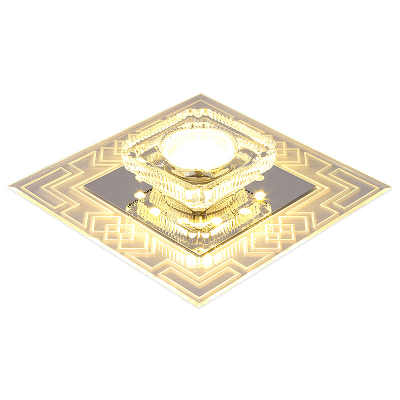 Plafonnier LED en cristal de style moderne, plafonnier encastré avec trou de 2 à 4 pouces de diamètre