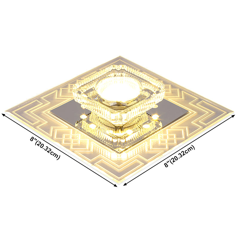 Plafonnier LED en cristal de style moderne, plafonnier encastré avec trou de 2 à 4 pouces de diamètre