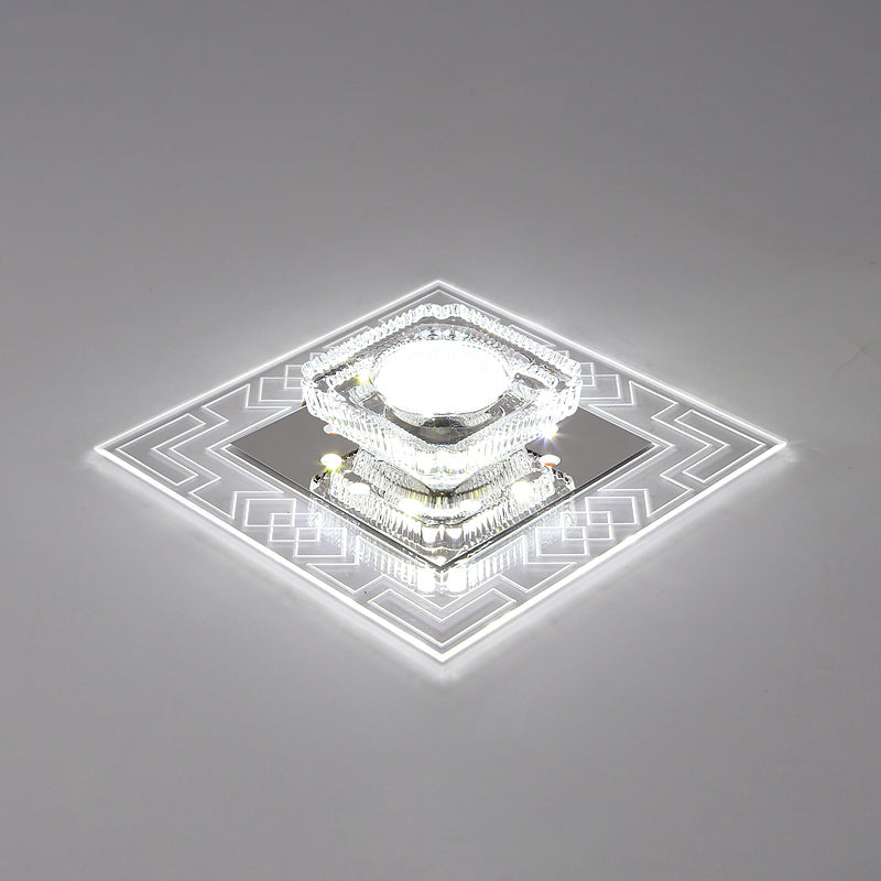 Plafonnier LED en cristal de style moderne, plafonnier encastré avec trou de 2 à 4 pouces de diamètre