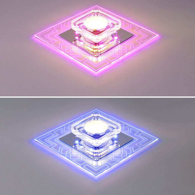 Plafonnier LED en cristal de style moderne, plafonnier encastré avec trou de 2 à 4 pouces de diamètre