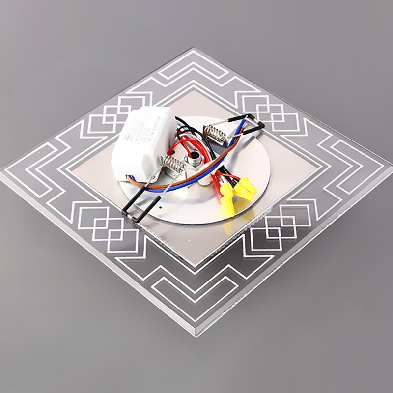 Plafonnier LED en cristal de style moderne, plafonnier encastré avec trou de 2 à 4 pouces de diamètre