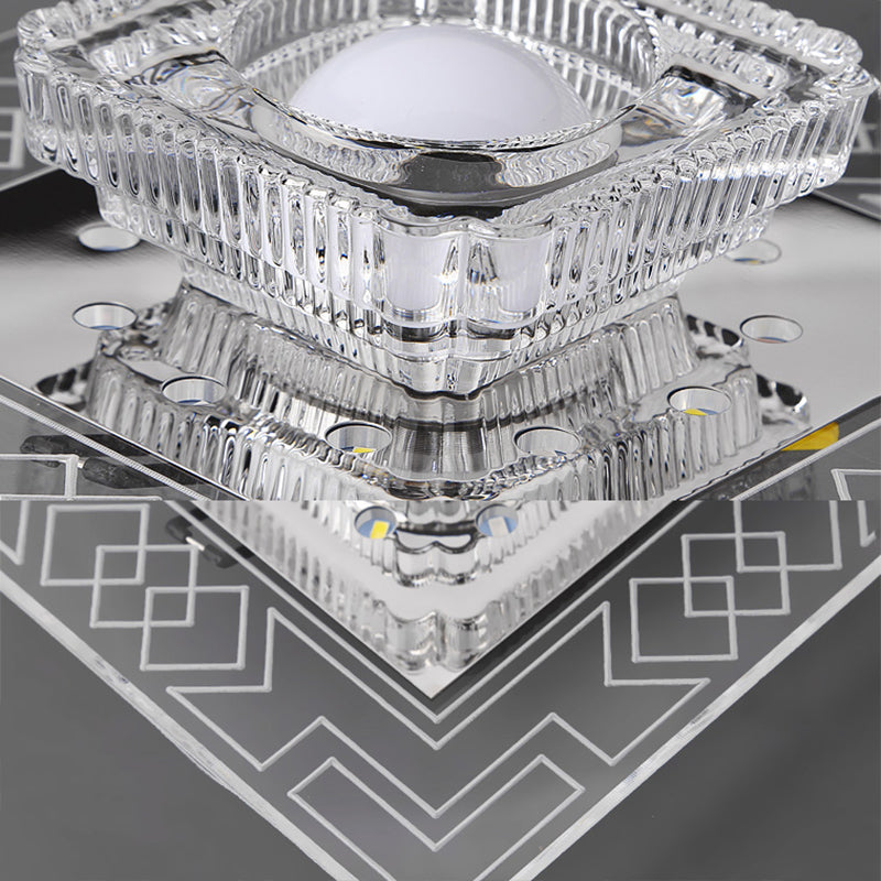 Luz de techo de cristal LED de estilo moderno, montaje empotrado, con orificio de 2-4 pulgadas de diámetro