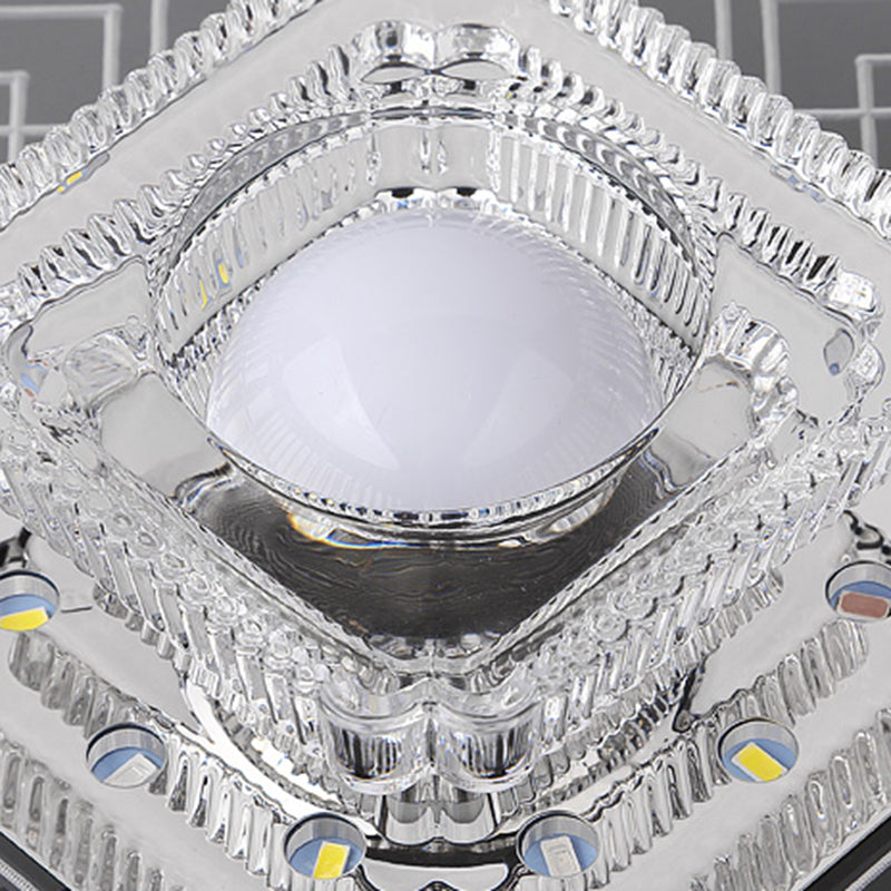 Plafonnier LED en cristal de style moderne, plafonnier encastré avec trou de 2 à 4 pouces de diamètre
