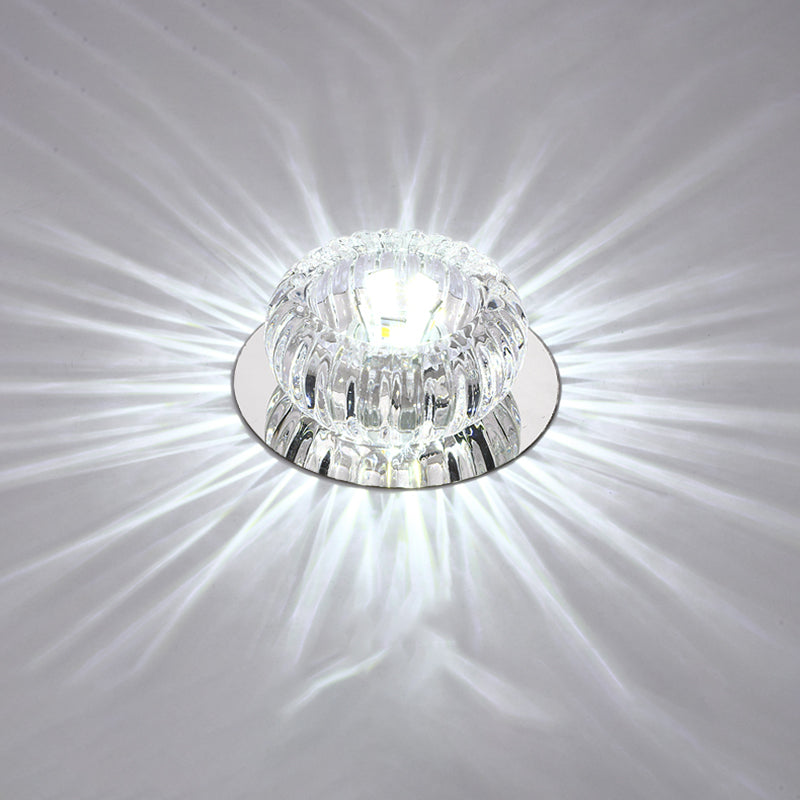 LED-Kristall-Deckenleuchte, moderne Flur-Korridor-Unterputz-Deckenleuchte mit Loch 2–3,5 Zoll Durchmesser